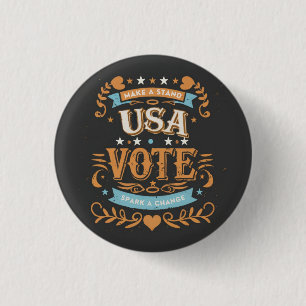 Badge Rond 2,50 Cm Conception des votes vintage aux USA