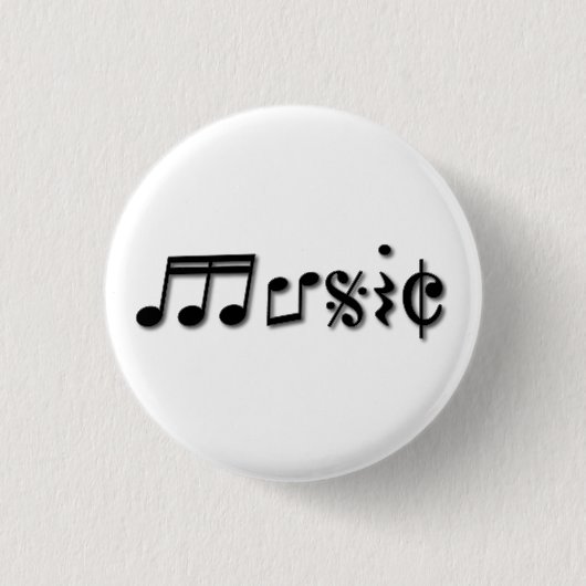 Badge Rond 2,50 Cm Conception du texte de musique (Devant)