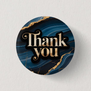 Badge Rond 2,50 Cm Conception élégante de remerciement avec bleu et o