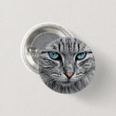 Badge Rond 2,50 Cm Conception fractale face chat-10682 (Devant & derrière)
