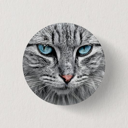Badge Rond 2,50 Cm Conception fractale face chat-10682 (Devant)