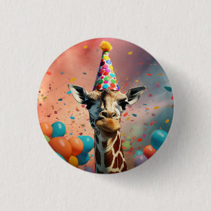 Badge Rond 2,50 Cm Conception girafe, coloré