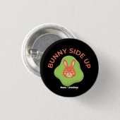 Badge Rond 2,50 Cm Conception Graphique d'Oeuf de Pâques Rétro Bunny (Devant & derrière)