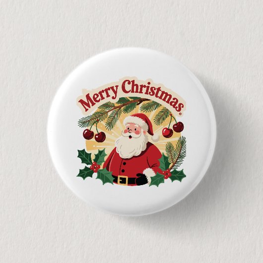 Badge Rond 2,50 Cm Conception Joyeux Noël (Devant)