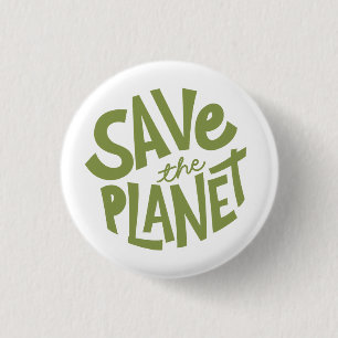 Badge Rond 2,50 Cm Conception Sauver la Planète – Terre Éco-Amicale