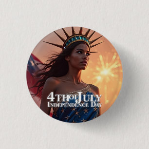 Badge Rond 2,50 Cm Conception splendide du 4 juillet - Feux d'artific