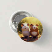 Badge Rond 2,50 Cm Conception sur le thème du cochon d'Inde, mignon . (Devant & derrière)