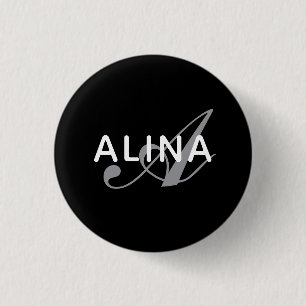 Badge Rond 2,50 Cm Concevez votre propre monogramme de nom Design 1¼
