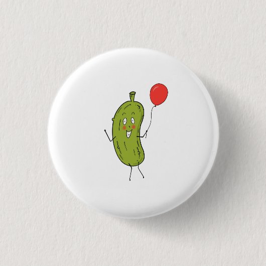 Badge Rond 2,50 Cm Concombre vert coupé (Devant)