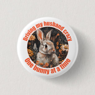 Badge Rond 2,50 Cm Conduire Mon Mari Dingue... Lapin