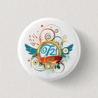 Badge Rond 2,50 Cm Conscience de syndrome de Down
