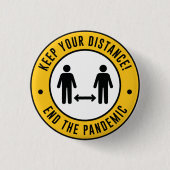 Badge Rond 2,50 Cm Conserver votre distance (Devant)