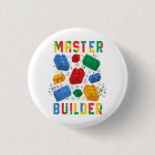 Badge Rond 2,50 Cm Constructeur de briques Blocs amusants Bâtiment Ma (Devant)