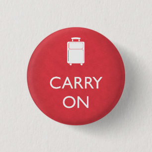 Badge Rond 2,50 Cm CONTINUEZ - Bagages - Rouge Drôle
