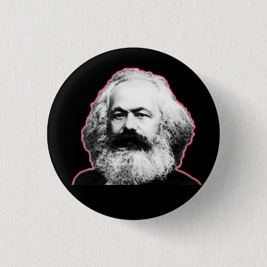 Badge Rond 2,50 Cm Contour/noir rouges de Karl Marx (Devant)