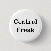 Badge Rond 2,50 Cm Control Freak Funny Office Pinback Button (Devant)