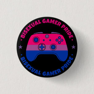 Badge Rond 2,50 Cm Contrôleur de jeu vidéo Bisexual Gamer Pride