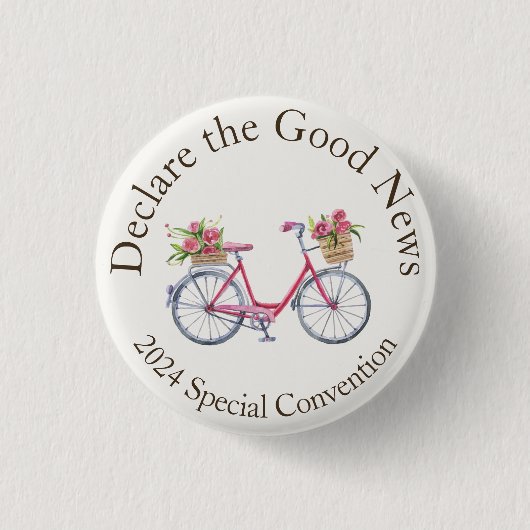 Badge Rond 2,50 Cm Convention JW 2024 Déclarer les bonnes nouvelles (Devant)