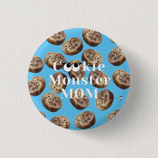 Badge Rond 2,50 Cm Cookie Monster Maman (Devant)