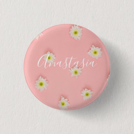 Badge Rond 2,50 Cm Cool, Fleurs roses Extraordinaires (Devant)