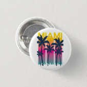 Badge Rond 2,50 Cm Cool Miami Florida Graphic Design Tee - shirts, I  (Devant & derrière)
