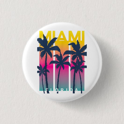 Badge Rond 2,50 Cm Cool Miami Florida Graphic Design Tee - shirts, I  (Devant)