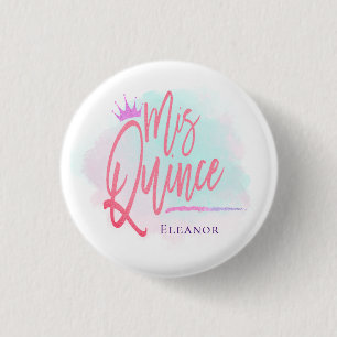 Badge Rond 2,50 Cm Cool Mis Quince Blush Pink Nom du script