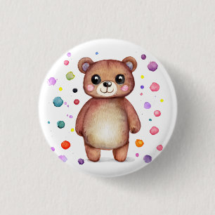 Badge Rond 2,50 Cm Cool Ours mou Teddy positif