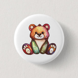 Badge Rond 2,50 Cm Cool Ours mou Teddy positif