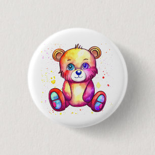 Badge Rond 2,50 Cm Cool Ours mou Teddy positif