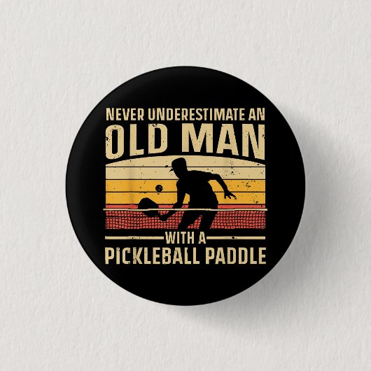 Badge Rond 2,50 Cm Cool Pickleball Art Pour Hommes Femmes Paddle Pick (Devant)