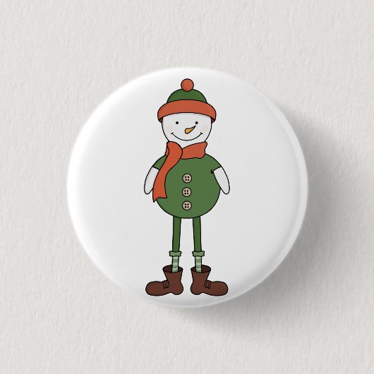 Badge Rond 2,50 Cm Cool Snowman (Devant)
