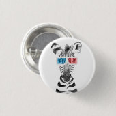 Badge Rond 2,50 Cm Cool Zebra (Devant & derrière)