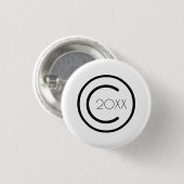 Badge Rond 2,50 Cm Copyright Vous-même Moderne Typographique Blanc (Devant & derrière)