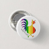 Badge Rond 2,50 Cm Coq Gras - bouton (Devant & derrière)