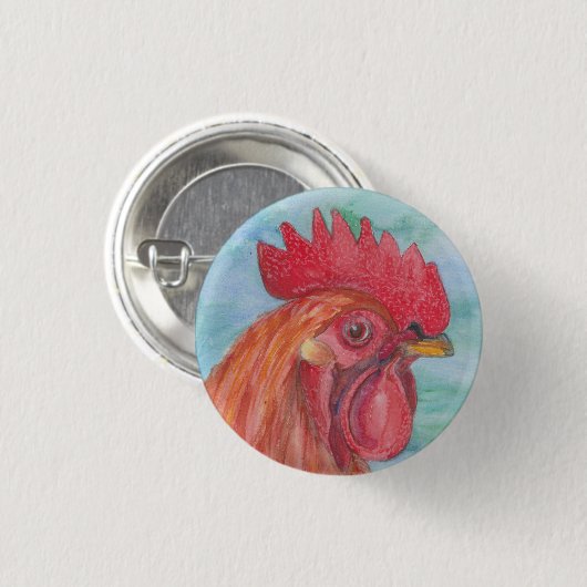 Badge Rond 2,50 Cm Coq I (Devant & derrière)
