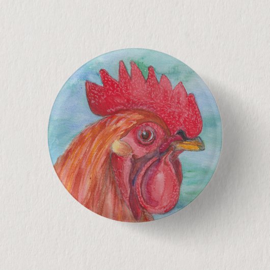 Badge Rond 2,50 Cm Coq I (Devant)