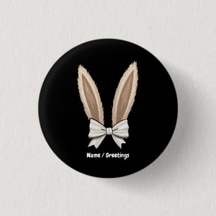 Badge Rond 2,50 Cm Coquette Bow Bunny oreilles mignonette Rabbit Joye