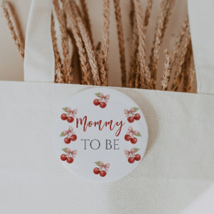 Badge Rond 2,50 Cm Coquette Bow rouge cerise rose sur le Baby shower 