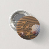 Badge Rond 2,50 Cm Coquilles et étoiles de mer de mer (Devant & derrière)