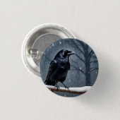Badge Rond 2,50 Cm Corbeau noir foncé (Devant & derrière)