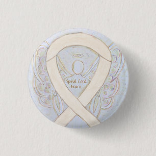 Badge Rond 2,50 Cm Cordon de colonne vertébrale Sensibilisation Ruban