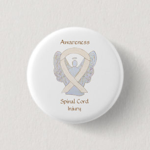 Badge Rond 2,50 Cm Cordon de colonne vertébrale Sensibilisation Ruban