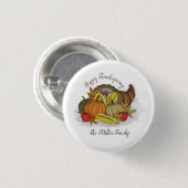 Badge Rond 2,50 Cm Cornucopia de récolte (Devant & derrière)