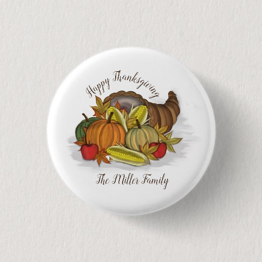 Badge Rond 2,50 Cm Cornucopia de récolte (Devant)