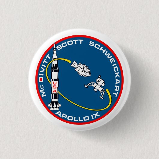 Badge Rond 2,50 Cm Correctif de mission Apollo 9 (Devant)