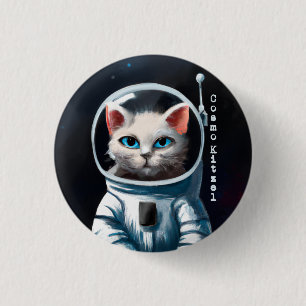 Badge Rond 2,50 Cm Cosmo Kitzel - Astro Cat