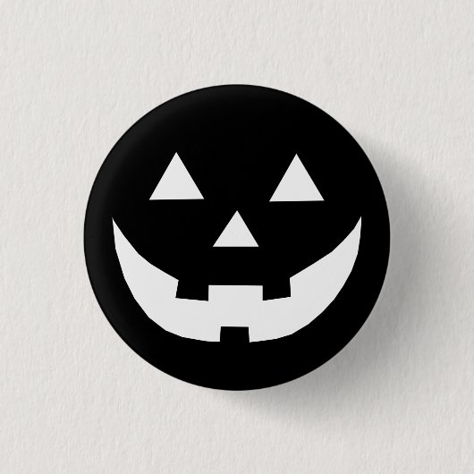 Badge Rond 2,50 Cm Costume Jack-o'-lantern noir blanc Halloween (Devant)
