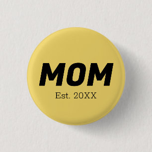 Badge Rond 2,50 Cm Couleur de tendance - Bouton maman jaune doux