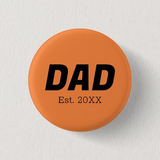 Badge Rond 2,50 Cm Couleur de tendance - Bouton Papa Tangerine Fraîch (Devant)